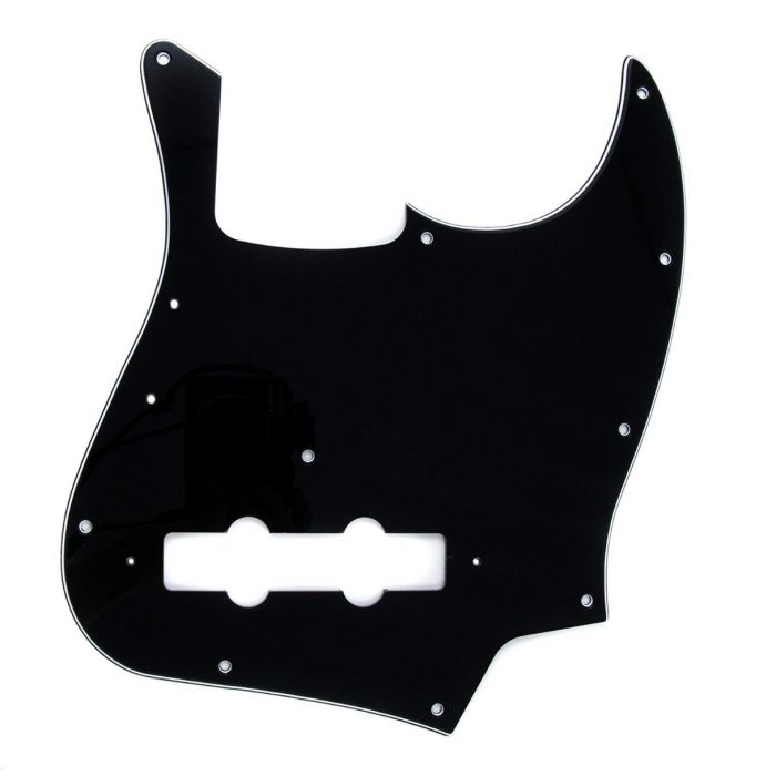 Genuine Fender Pure Vintage Pickguard, 70's Jazz J-Bass, 10-Hole, Black 3-Ply