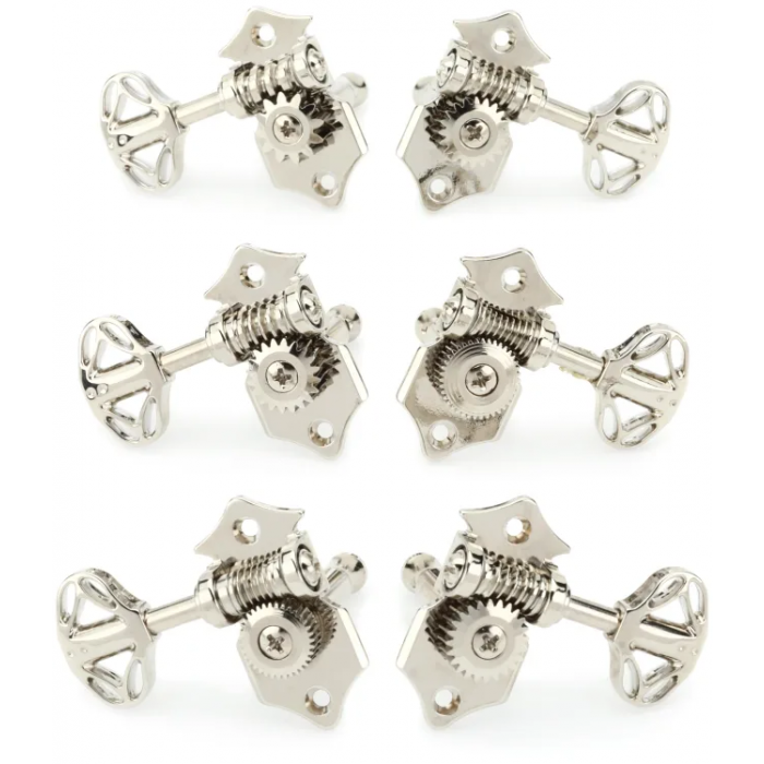 Graph Tech 3+3 Ratio Acoustic Guitar Open Back Tuners Set - NICKEL, PRN-3411-N0