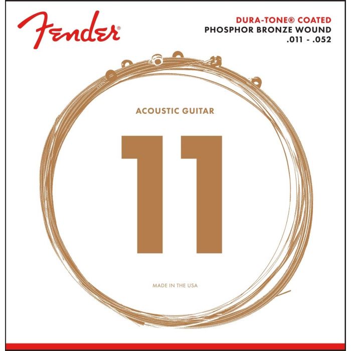 Fender 860CL Phosphor Bronze DuraTone Acoustic Guitar Strings CUSTOM LIGHT 11-52