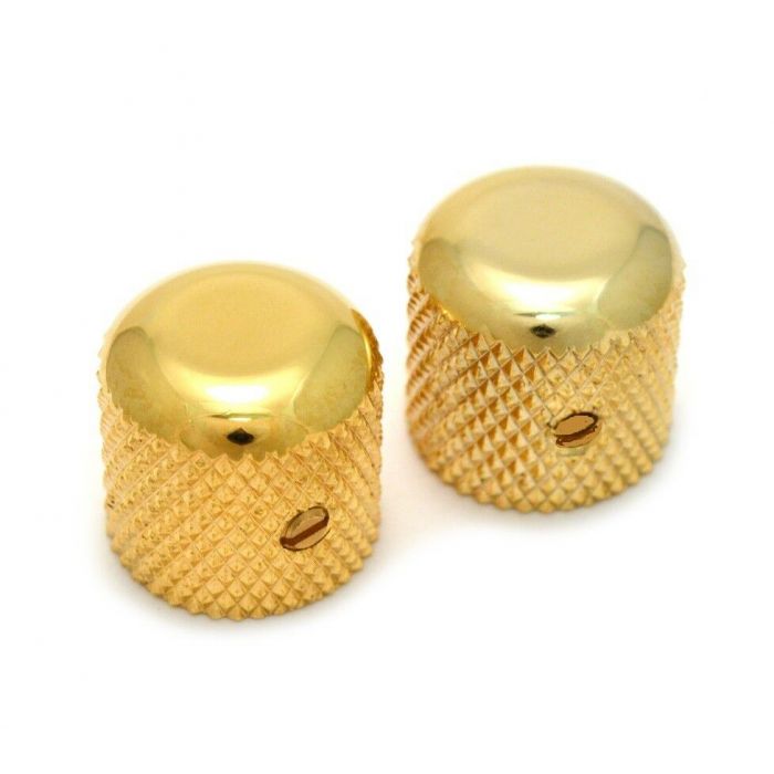 Genuine Fender Original Gold Dome Knobs Tele/P Bass for Solid Shaft 099-2056-200