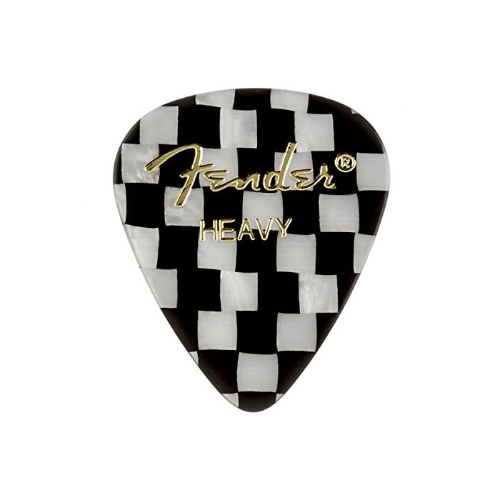 Fender 351 Premium Celluloid Guitar Picks - HEAVY, CHECKERED - 12-Pack (1 Dozen)