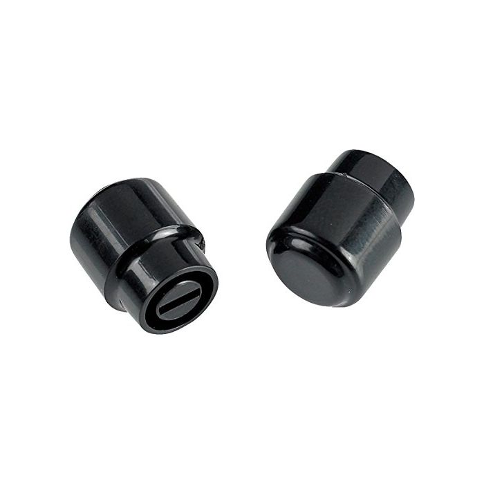 Genuine Fender Telecaster/Tele Guitar BLACK Barrel Switch Tip Knobs - Set of 2