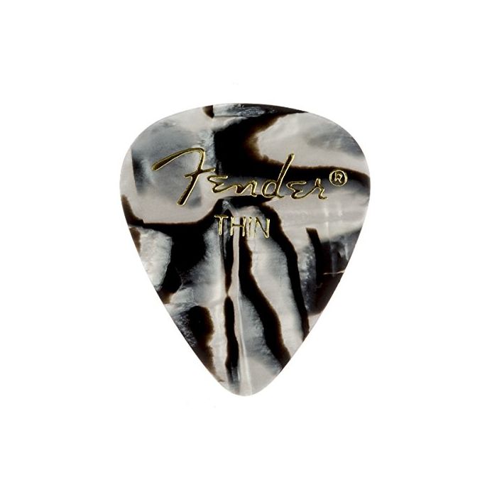 Fender 351 Premium Celluloid Guitar Picks - THIN, ZEBRA - 12-Pack (1 Dozen)