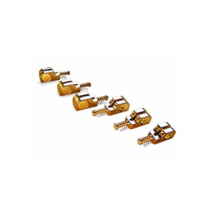 Babicz Full Contact Hardware Strat/Stratocaster Narrow Bridge Saddle Set - GOLD