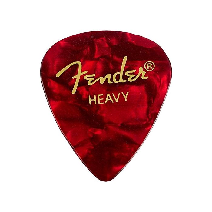 Fender 351 Premium Celluloid Guitar Picks - HEAVY, RED MOTO - 12-Pack (1 Dozen)