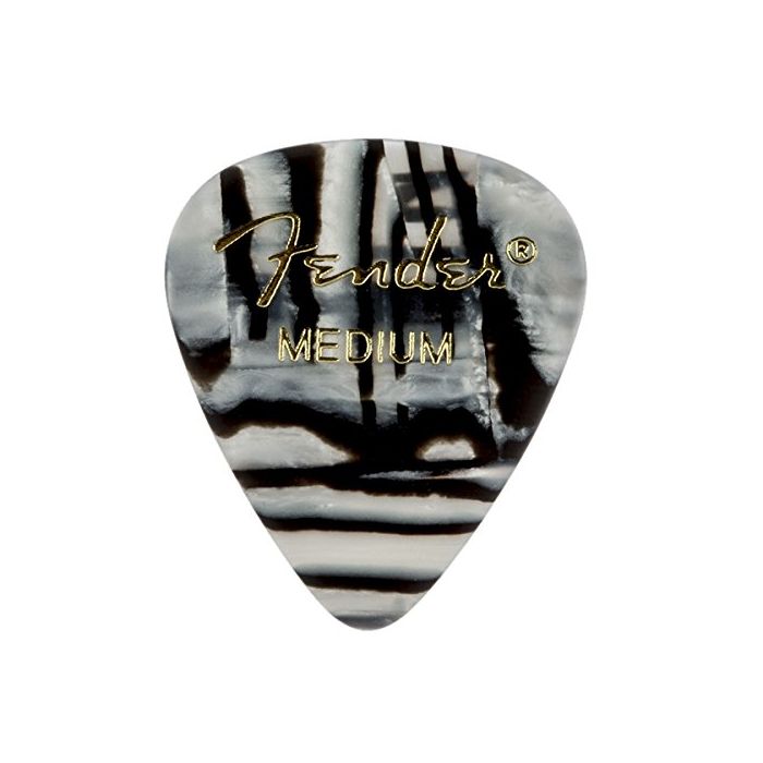 Fender 351 Premium Celluloid Guitar Picks - MEDIUM, ZEBRA - 12-Pack (1 Dozen)