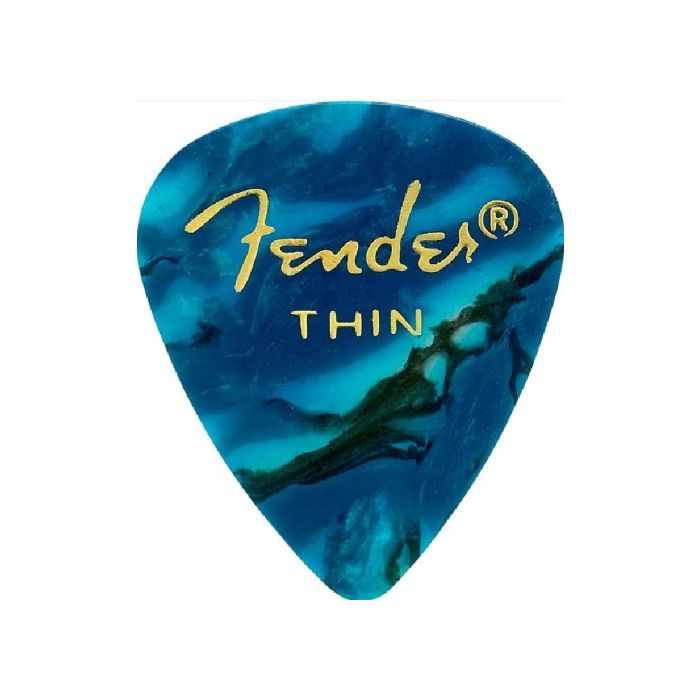 Fender 351 Premium Celluloid Guitar Picks - THIN OCEAN TURQ - 12-Pack (1 Dozen)