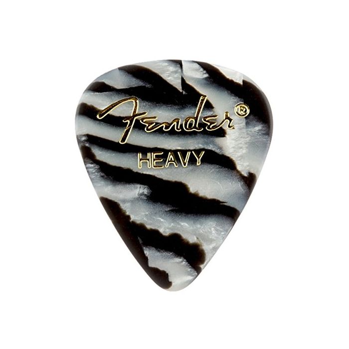 Fender 351 Premium Celluloid Guitar Picks - HEAVY, ZEBRA - 12-Pack (1 Dozen)