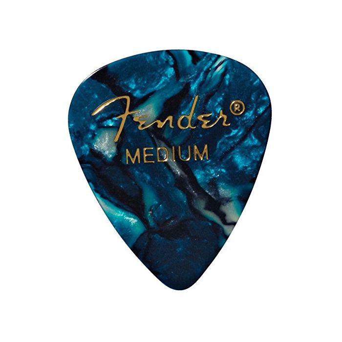 Fender 351 Premium Celluloid Guitar Picks - MEDIUM, OCEAN TURQ 12-Pack (1 Dozen)