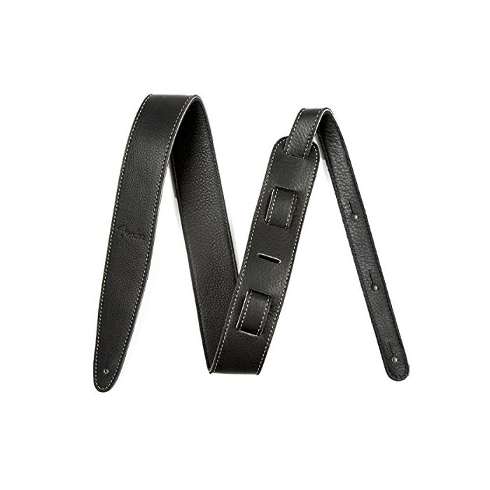 Genuine Fender Artisan Crafted Leather Adjustable Guitar Strap, 2" Wide, Black