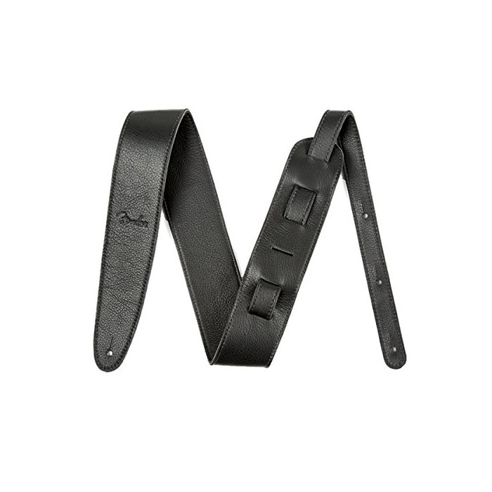 Genuine Fender Artisan Crafted Leather Adjustable Guitar Strap, 2.5" Wide, Black