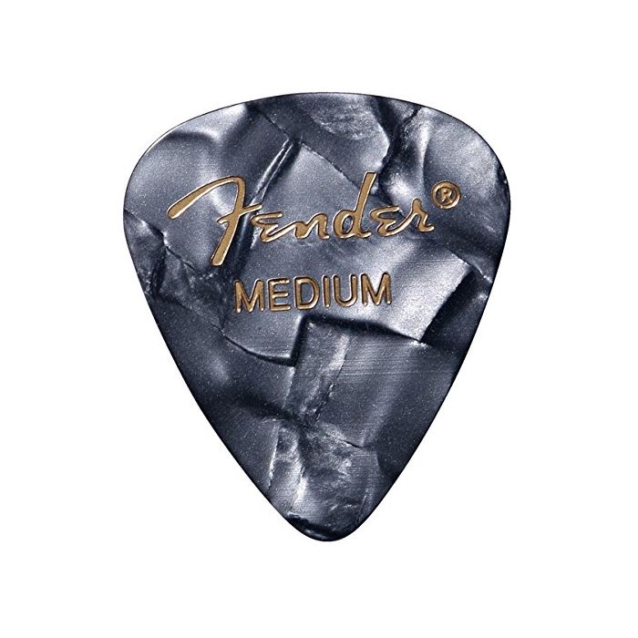 Fender 351 Premium Celluloid Guitar Picks - MEDIUM, BLACK MOTO 12-Pack (1 Dozen)