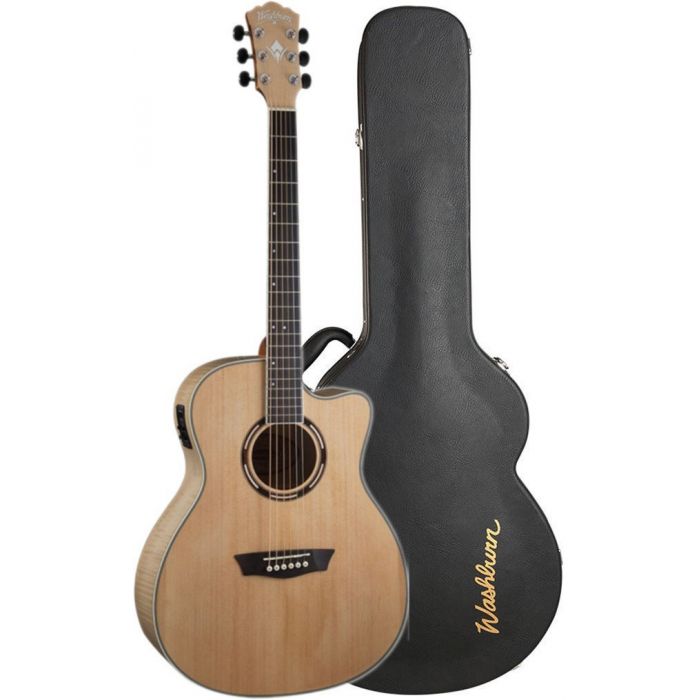 Washburn AG40CEK Grand Auditorium Acoustic-Electric Guitar with Hardshell Case