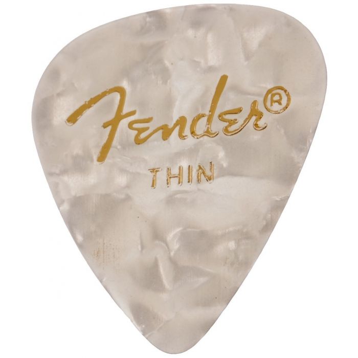 Fender 351 Premium Celluloid Guitar Picks - WHITE MOTO, THIN 144-Pack (1 Gross)