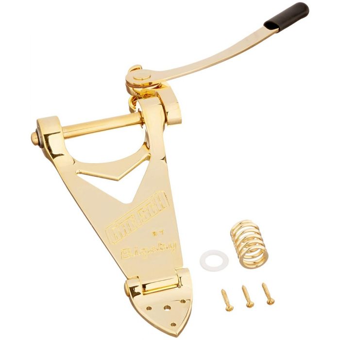 Bigsby B6G Gold Vibrato Tremolo Tailpiece, Gretsch Guitar Logo, 006-0143-100