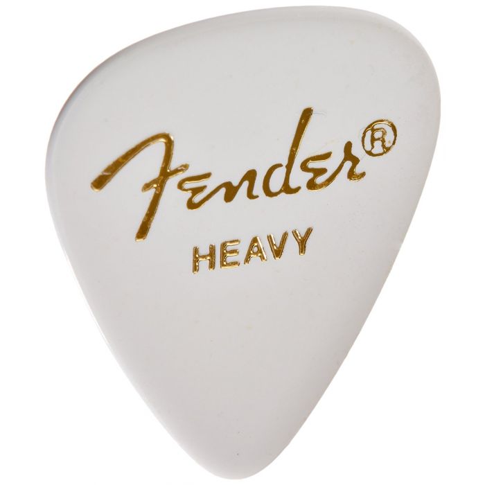 Fender 351 Classic Celluloid Guitar Picks - WHITE, HEAVY - 12-Pack (1 Dozen)