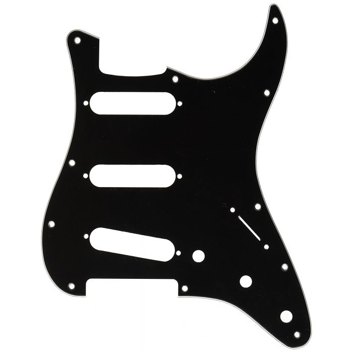 Genuine Fender Stratocaster/Strat 3-Ply 11-Hole Guitar Pickguard B/W/B - BLACK