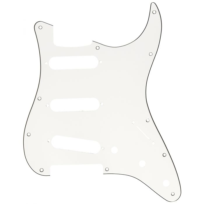 Genuine Fender Stratocaster/Strat 3-Ply 11-Hole SSS Guitar Pickguard - WHITE