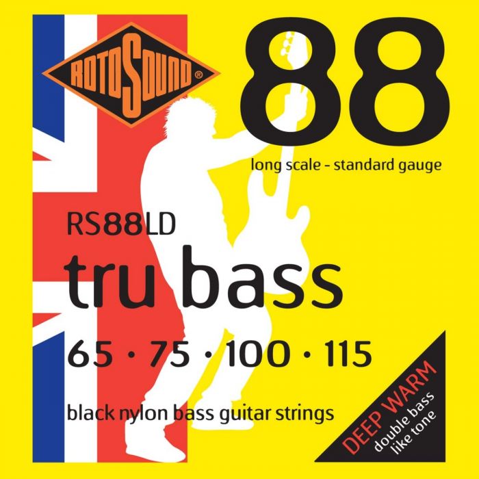 Rotosound RS88LD Tru Bass Regular Flatwound Black Nylon Bass  Strings, 65-115