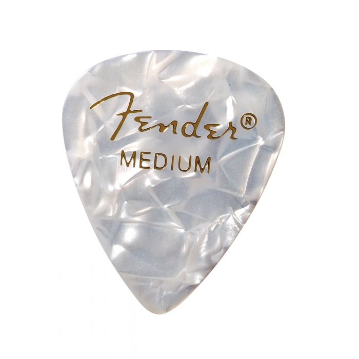 Fender 351 Premium Celluloid Guitar Picks, WHITE MOTO, MEDIUM 144-Pack (1 Gross)