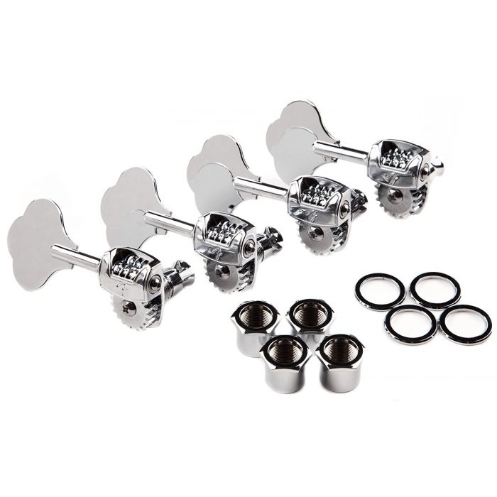 Genuine Fender Left-Handed LEFTY American Std/Deluxe Bass Tuners Set, CHROME