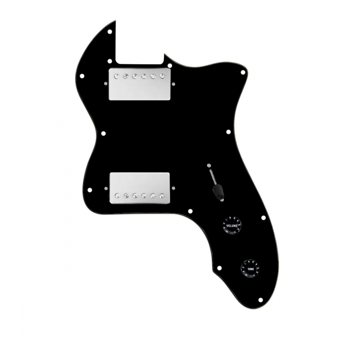 920D Custom 72 Thinline Tele Loaded Pickguard With Nickel Cool Kids Humbuckers, Black Knobs, and Black Pickguard