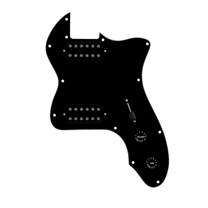 920D Custom 72 Thinline Tele Loaded Pickguard With Uncovered Smoothie Humbuckers, Black Knobs, and Black Pickguard