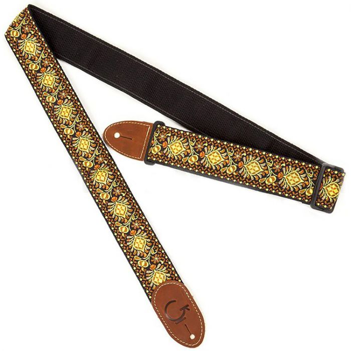 Genuine Gretsch "G" Brand Logo Guitar Strap - Yellow/Orange, 922-0060-102