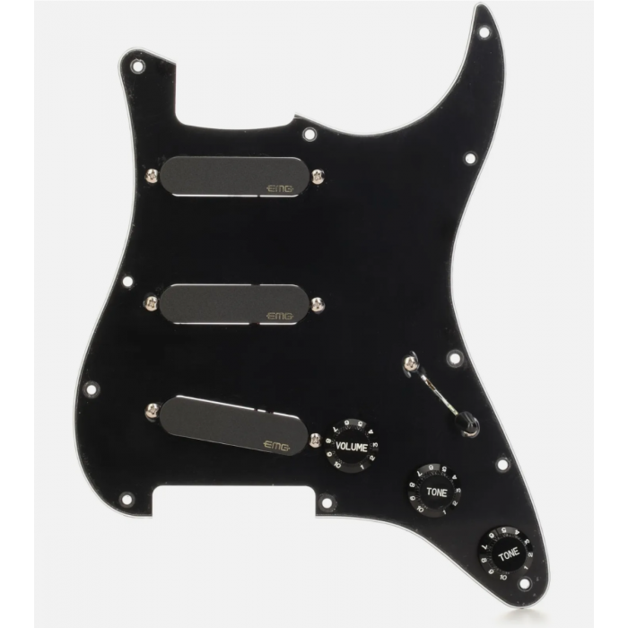 EMG DG20 David Gilmour Prewired/Loaded Pickguard Set, Total Eclipse Black