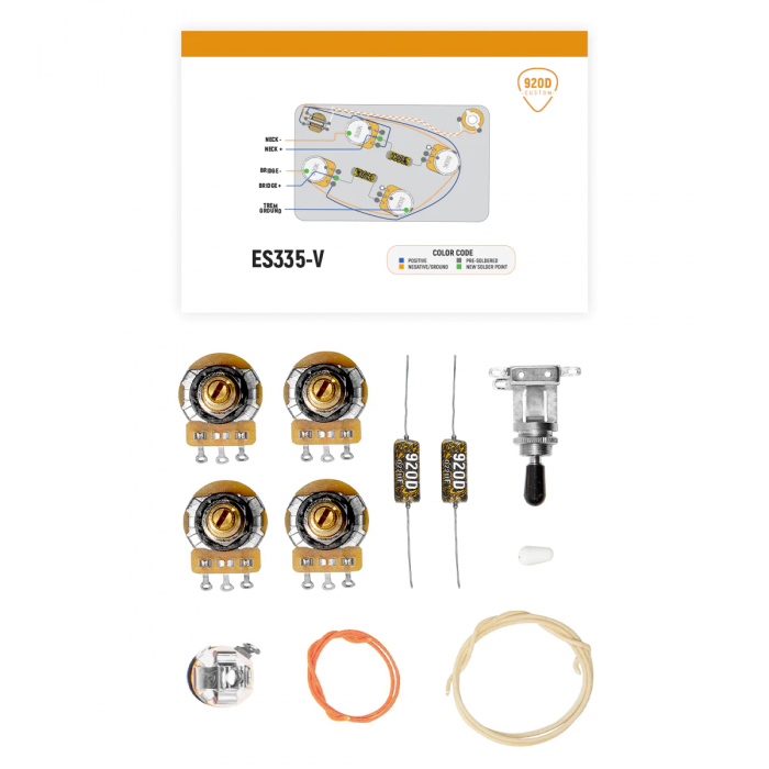 920D Custom ES-335 Vintage Wiring Harness Upgrade Kit With Oil Filled Capacitors