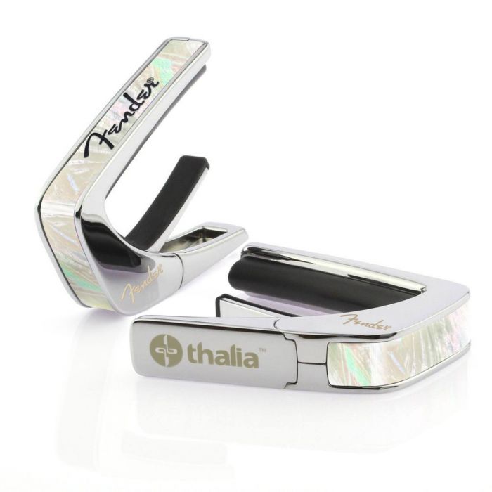 Thalia X Fender Guitar Capo - Chrome, Mother of Pearl w/ Black Spaghetti Logo