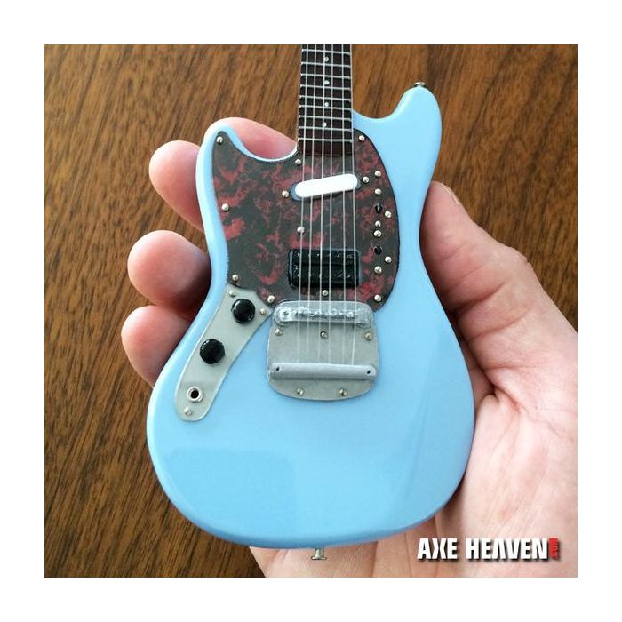 AXE HEAVEN Officially Licensed Mini Sonic Blue Fender Mustang Miniature Guitar Display Gift