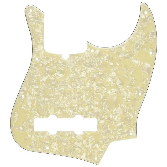 Genuine Fender Standard Jazz/J-Bass Pickguard, 10-Hole, AGED WHITE MOTO