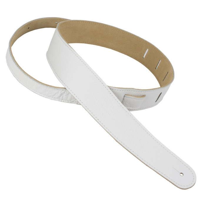 Henry Heller Leather Series, 2.5" Wide Leather Guitar Strap, Capri White