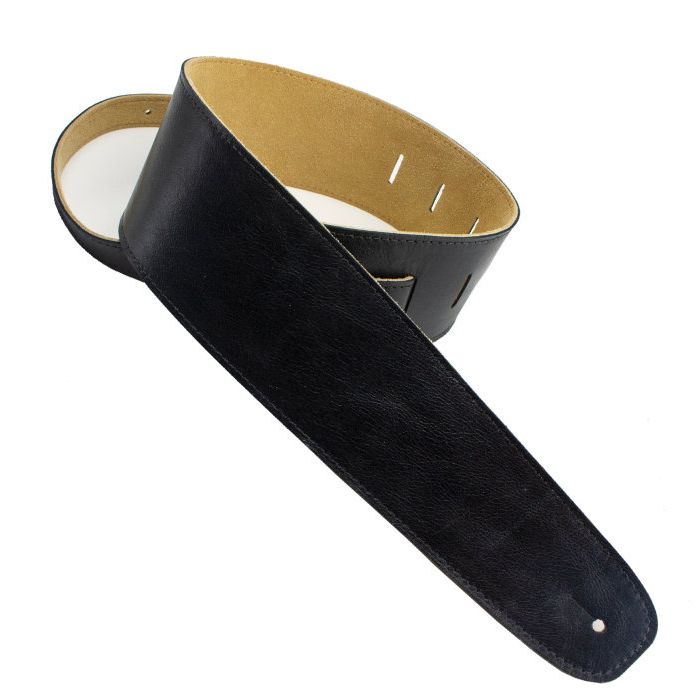 Henry Heller Capri Leather Series, 3.5" Wide Guitar Strap, Black