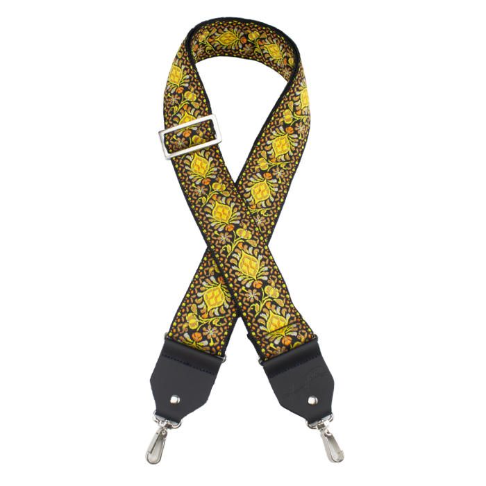 Henry Heller Deluxe Jacquard Banjo Strap, 2" Wide, Gold