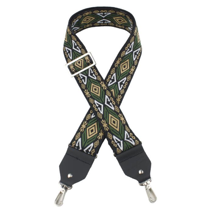 Henry Heller Deluxe Jacquard Banjo Strap, 2" Wide, Green