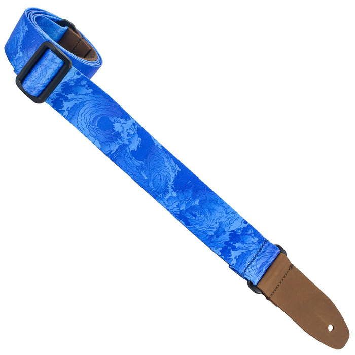 Henry Heller Artist Sublimination Series, 1.5" Wide Uke/Ukulele Strap, Blue Waves