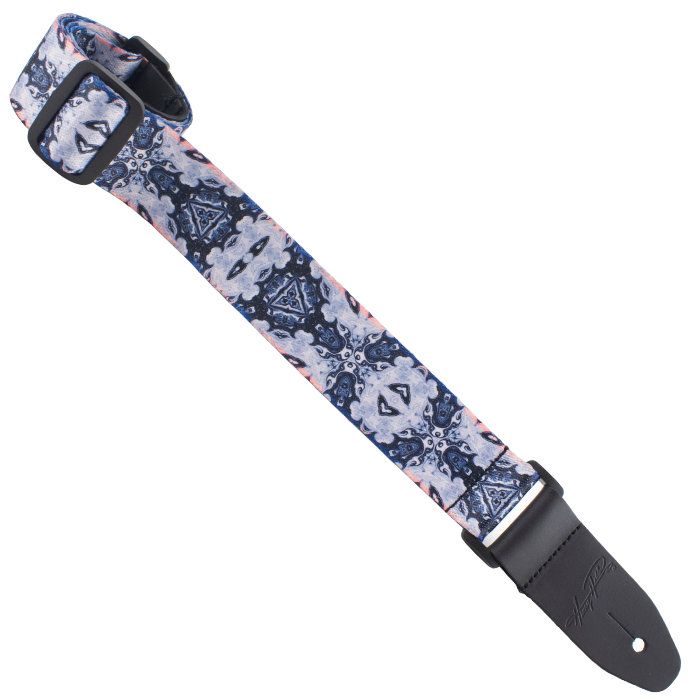 Henry Heller Kaleidoscope Series, 1.5" Wide Uke/Ukulele Strap, Grey/White