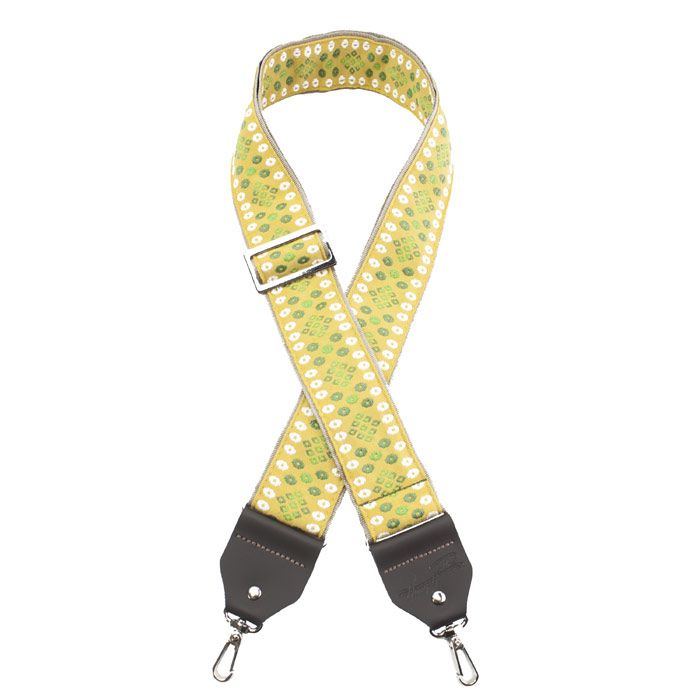 Henry Heller Vintage Series Jacquard Banjo Strap, 2" Wide, Lemon Lime