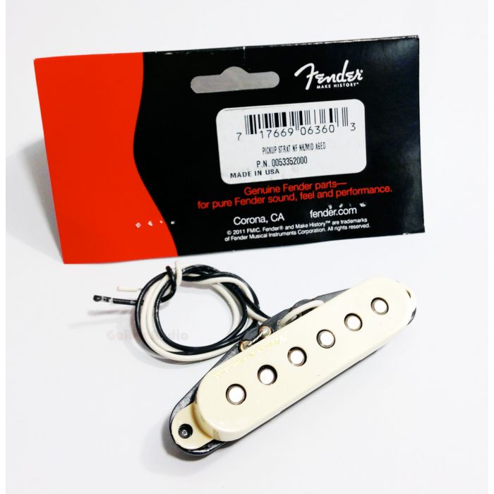 Genuine Fender Stratocaster Vintage Noiseless Neck/Middle Pickup - Aged White