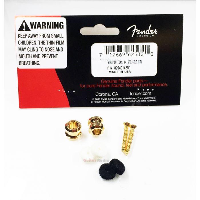 Genuine Fender (2) American Standard Series Guitar & Bass Strap Buttons - GOLD