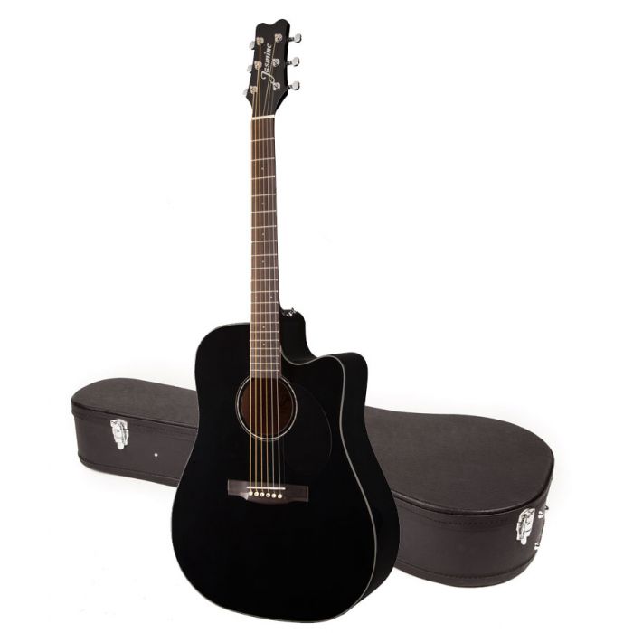 Jasmine JD93CE-BLK Black Dreadnought Acoustic-Electric Guitar w/CASE