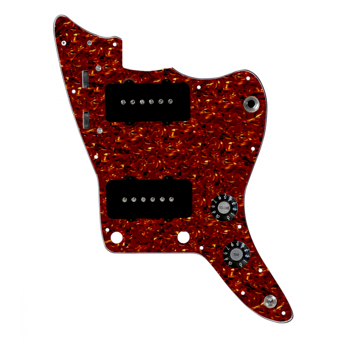 920D Custom JM Grit Loaded Pickguard for Jazzmaster With Black Pickups and Knobs ,  Tortoise Pickguard, and JMH-V Wiring Harness