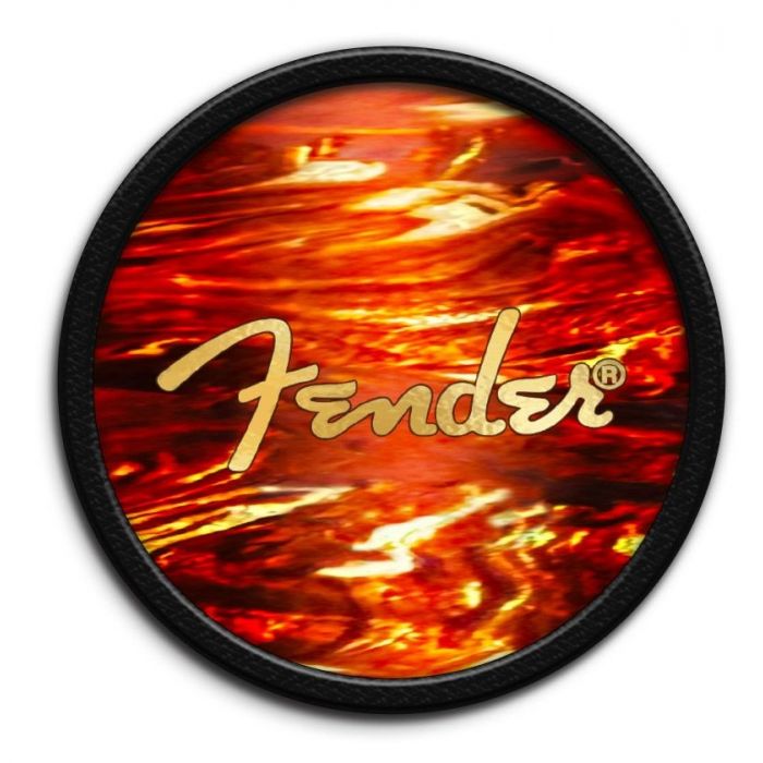 Thalia X Fender Pick Puck, Guitar Pick Holder, Tortoise/Gold Spaghetti Logo