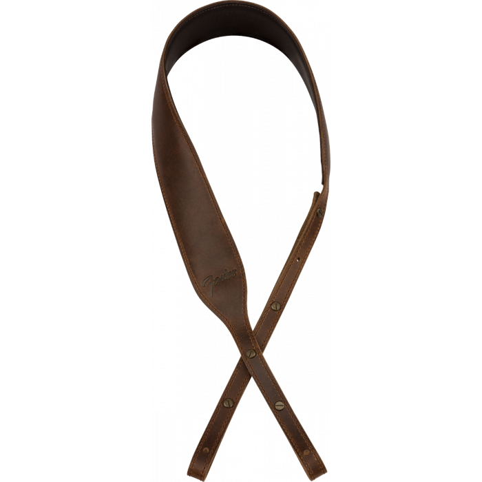 Genuine Fender Paramount Leather BANJO Strap, Brown - 099-0614-021