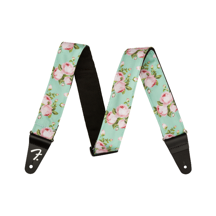 Genuine Fender 2" Floral Guitar Strap, Surf Green, 099-0638-049