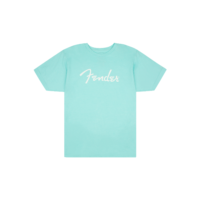 Genuine Fender Guitars Spaghetti Logo T-Shirt, Daphne Blue, M, MEDIUM