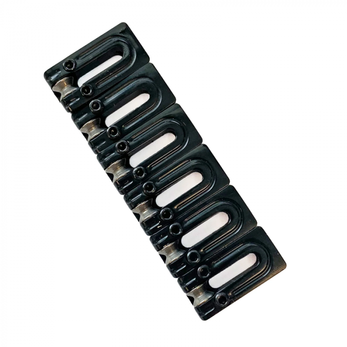 AxLabs String Surfer Brass Roller Bridge Saddles, Narrow, Black 