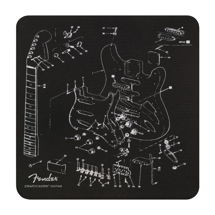 Genuine Fender Guitars Mousepad Gift, Exploded Stratocaster Blueprint